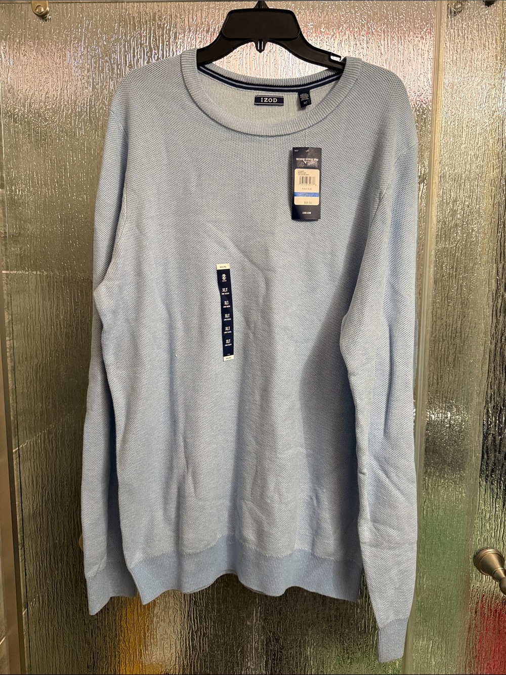 Izod Men's Pale Blue Crewneck Sweater